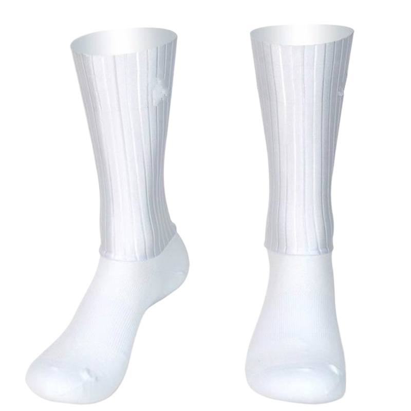Ykyw Cycling Gear - Socken Aero Anti-Rutsch-Silikon Sommer White line
