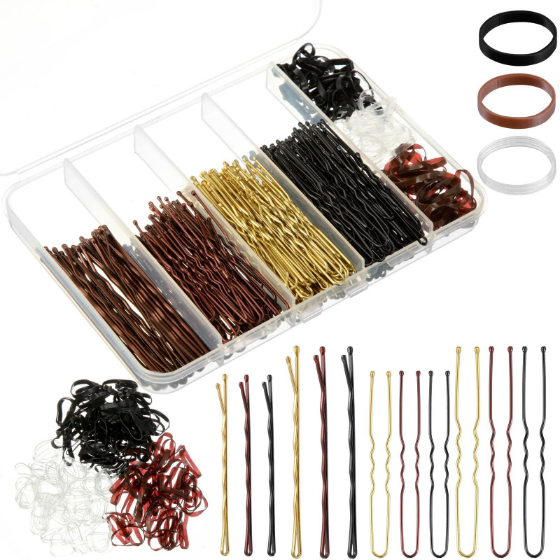 Cycling Headwear - 480-teiliges Haarstyling-Zubehör-Set U-förmige Haargabeln Haarnadeln Elastische