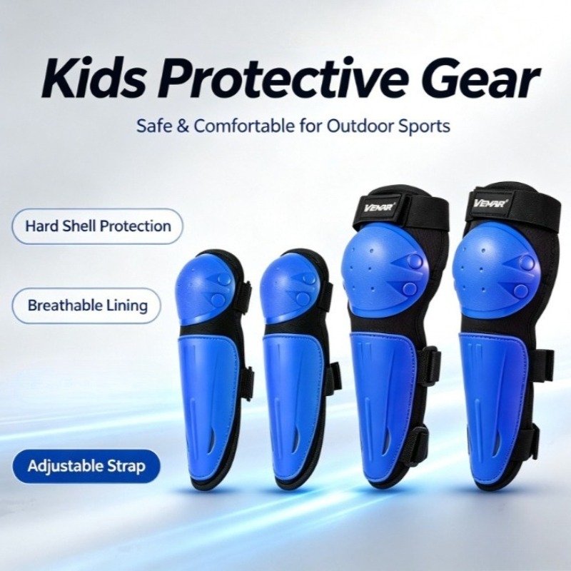 Cycling Protective Gear For Kids - Kinder-Motorrad-Schutzkleidung Motorrad-Knie- und Ellbogenschutz-Set Sport-Ellbogenhandschuhe Knieschutz