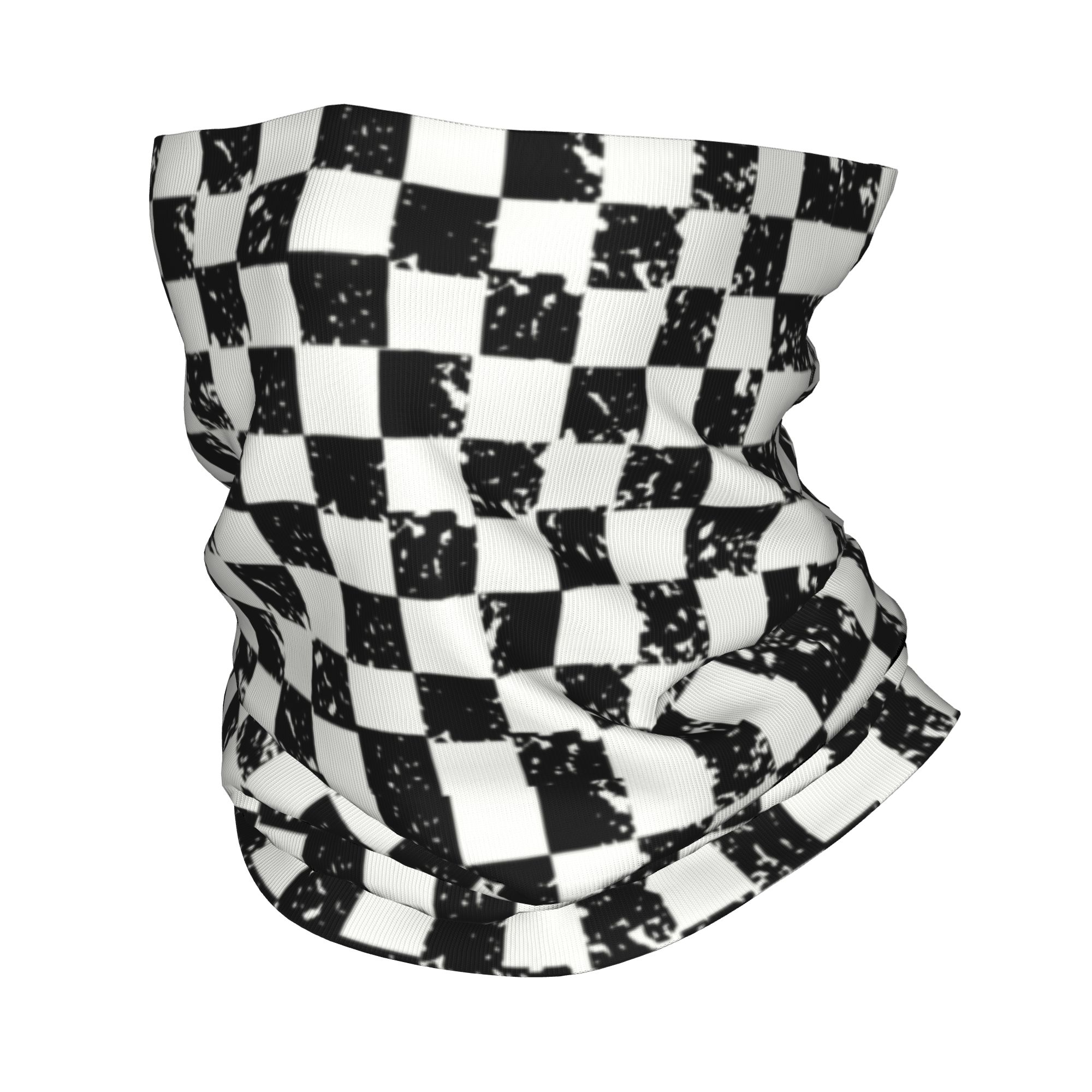 Cycling Headwear - Maßgefertigtes Retro-Kariertes Flaggen-Winter-Stirnband und Halswärmer für