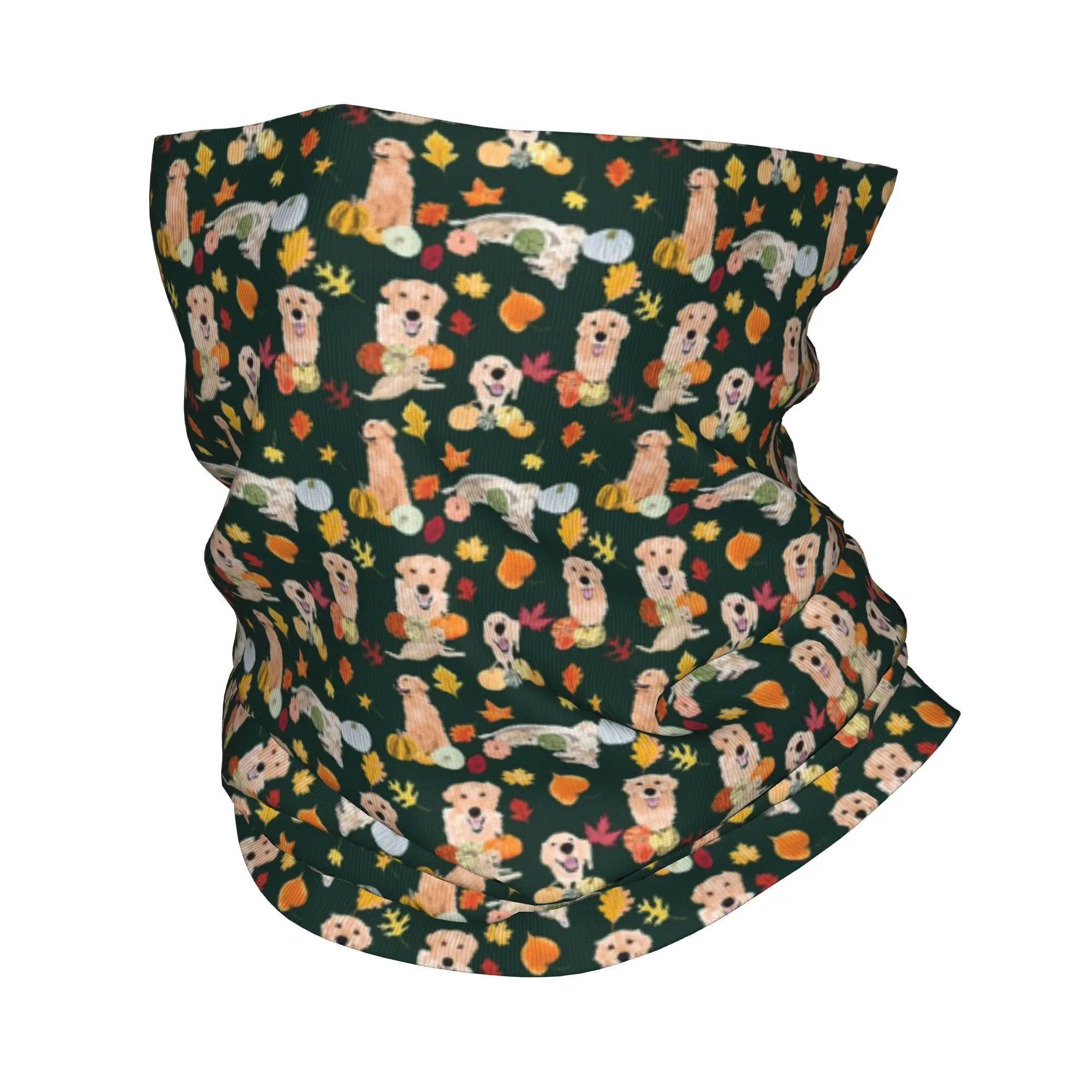 Cycling Headwear - Golden Retriever Herbstgrünes Bandana, Halstuch, bedruckter